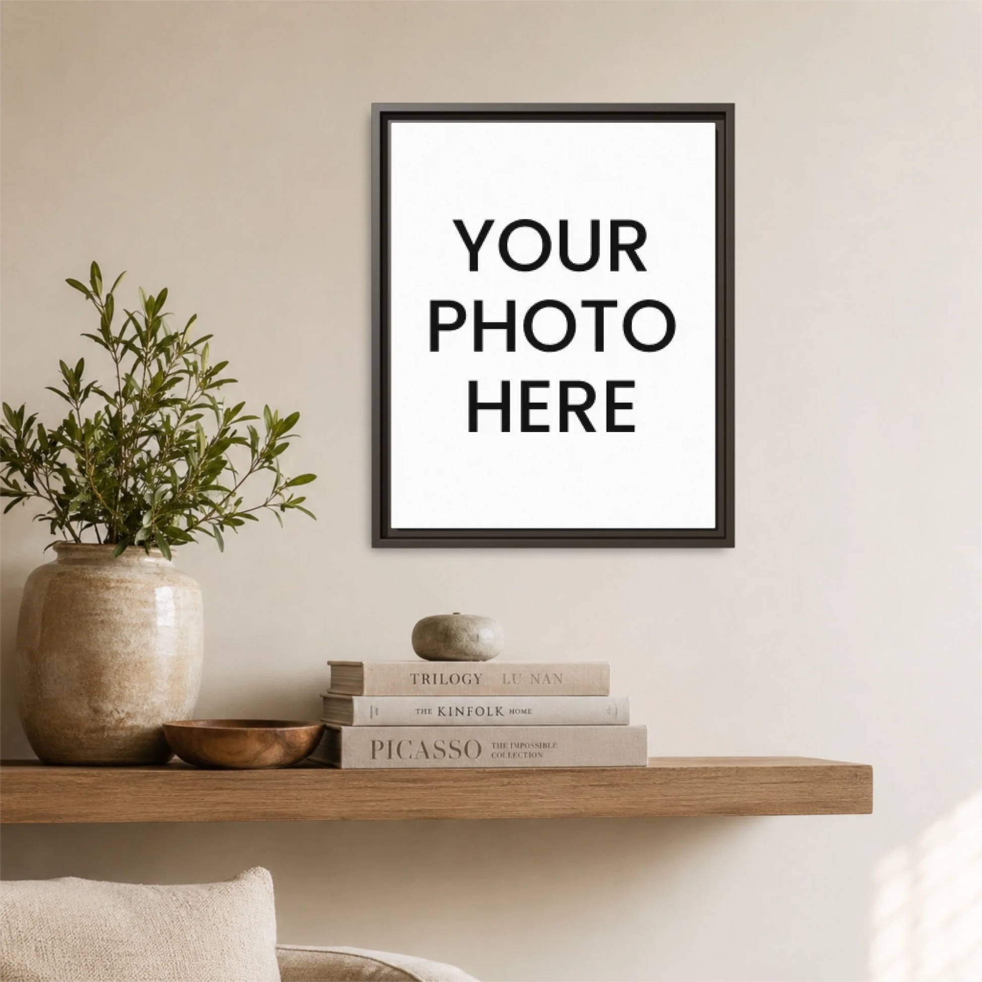 Espresso Framed 16x20 Vertical Canvas (4.5) Mockup For TIB