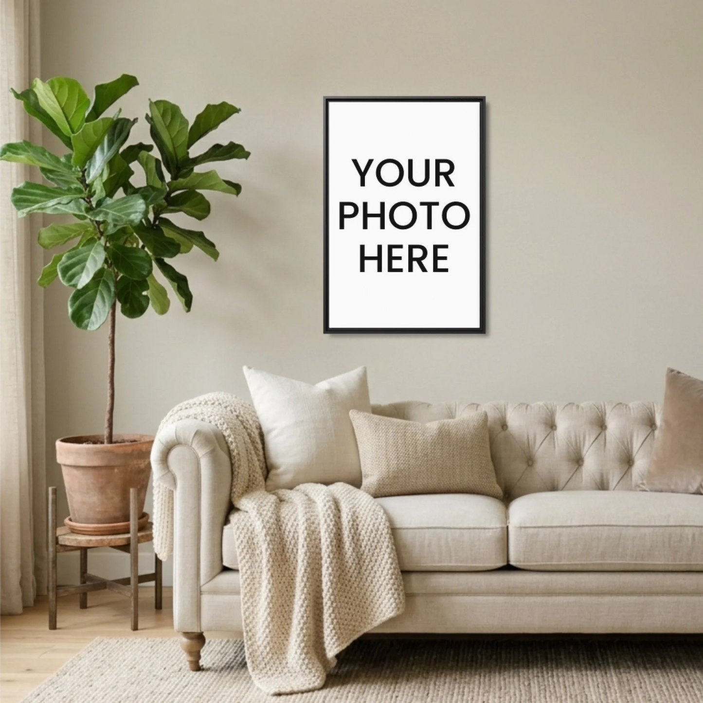 Black Framed 24x36 Vertical Canvas (2.3) Mockup For TIB