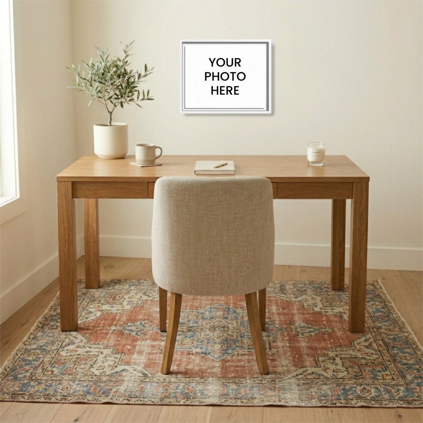 White framed 14.11 Rectangular Canvas Lifestyle Mockup