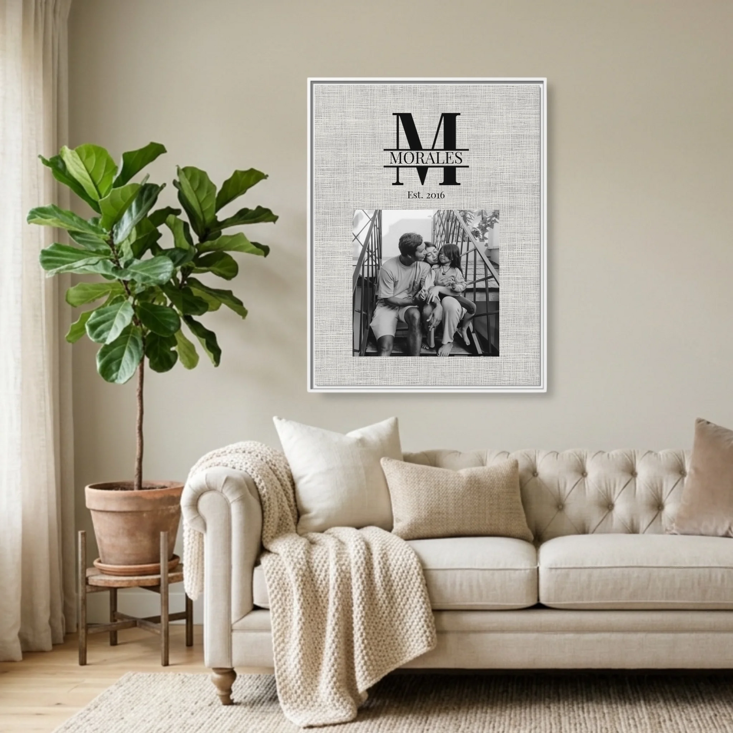 White Framed 30x40 (3.4) Vertical Rectangular Canvas