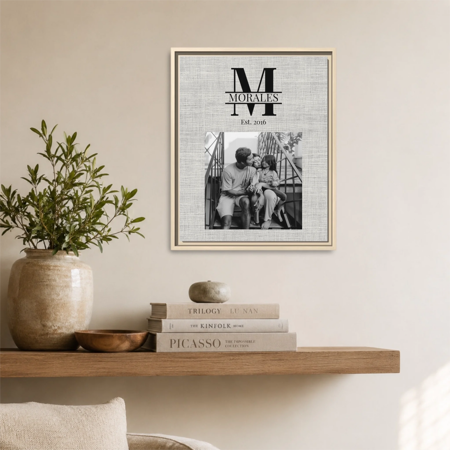 Natural Framed 16x20 Vertical Canvas (4.5) Mockup For TIB