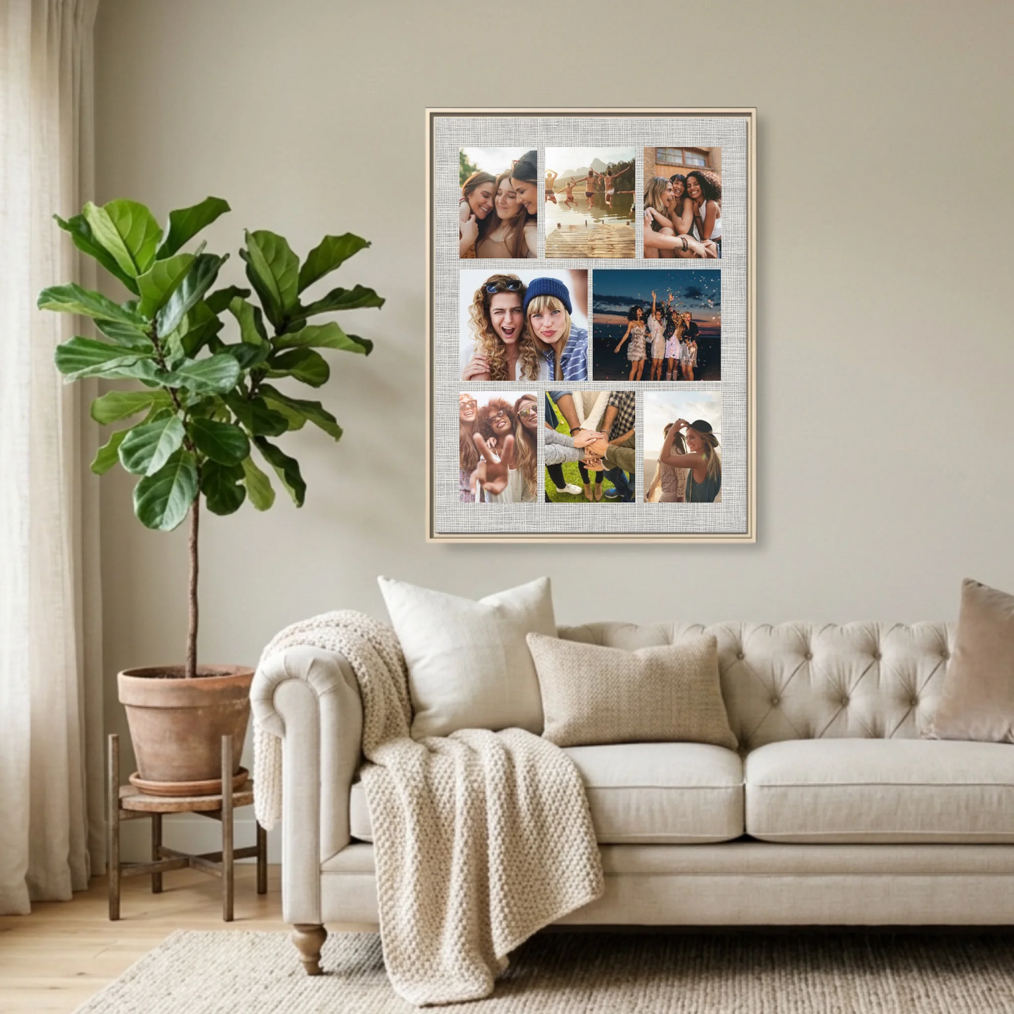 Natural Framed 30x40 (3.4) Vertical Rectangular Canvas