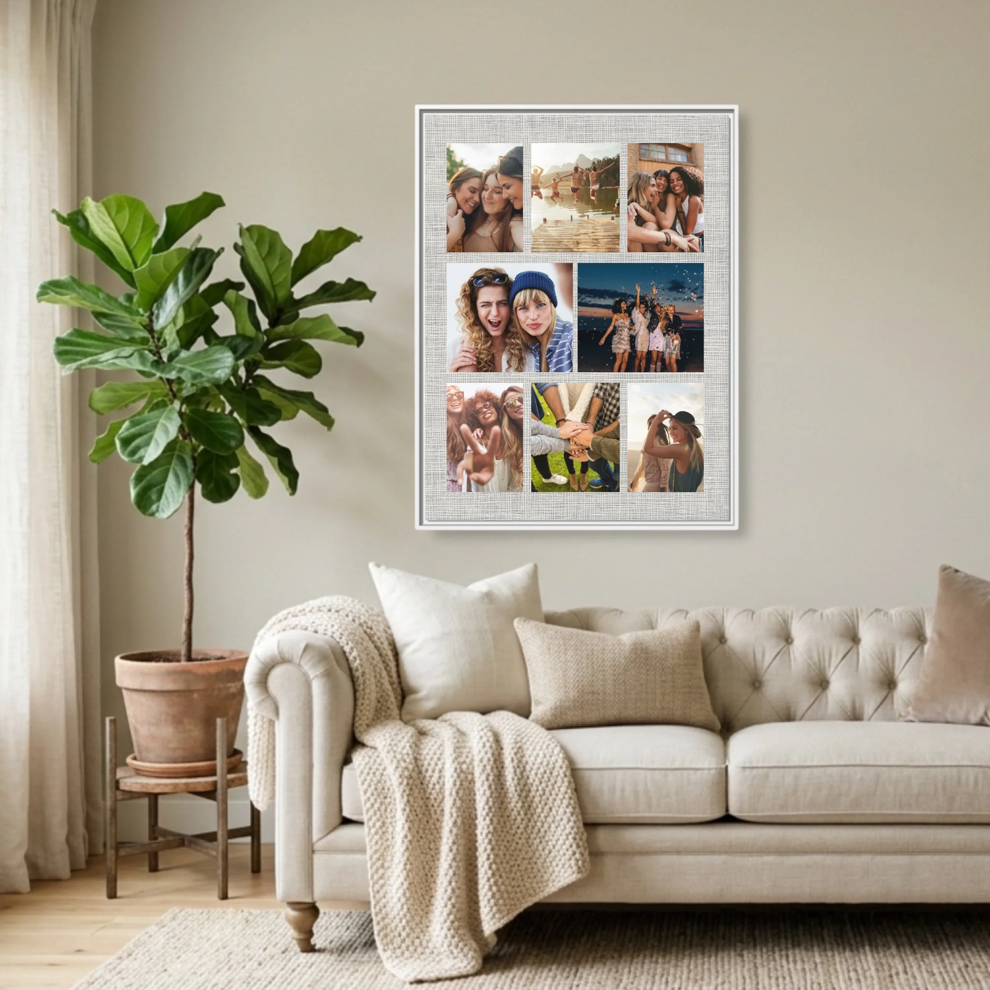 White Framed 30x40 (3.4) Vertical Rectangular Canvas