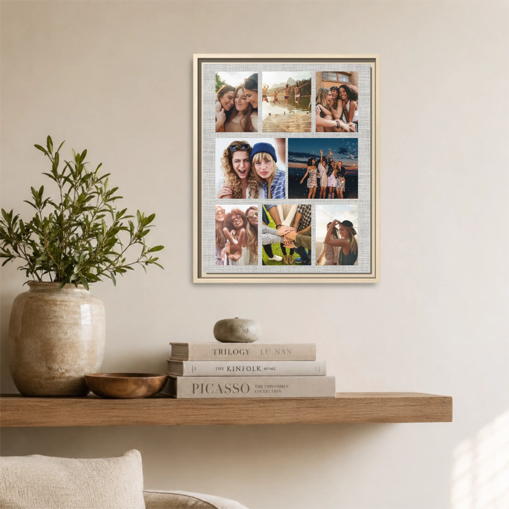 Natural Framed 16x20 Vertical Canvas (4.5) Mockup For TIB