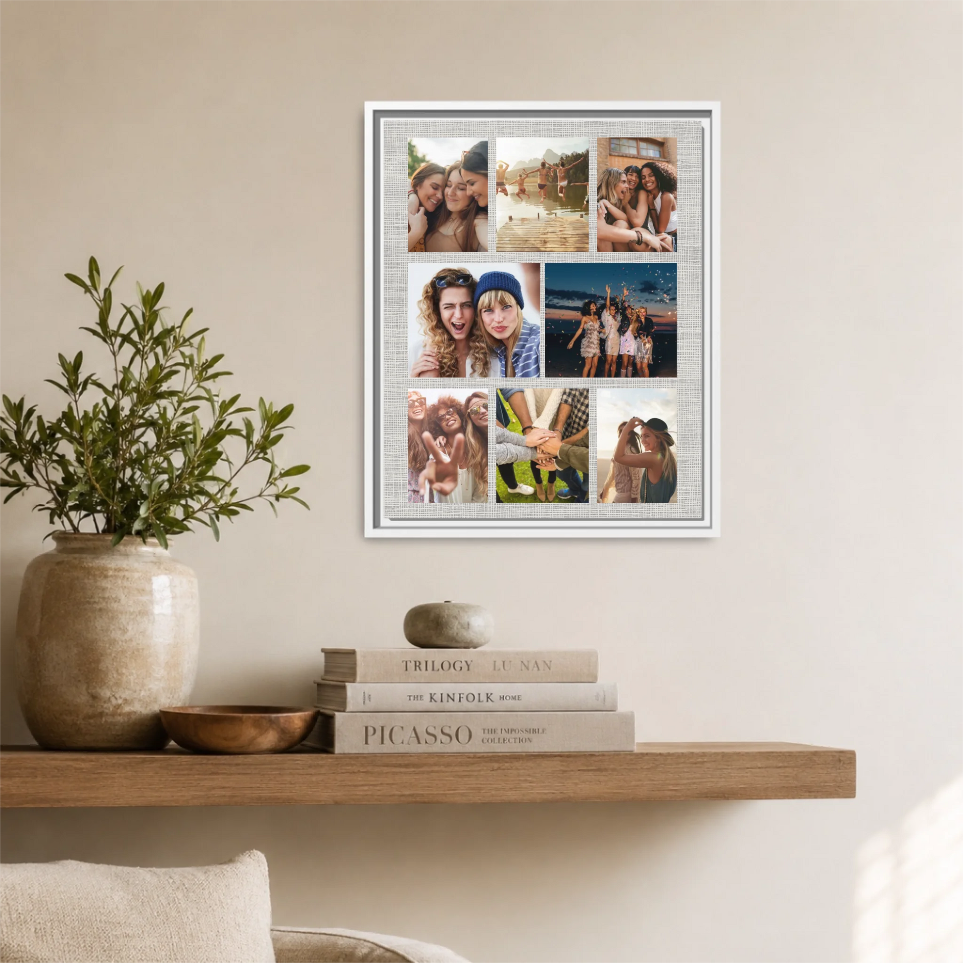 White Framed 16x20 Vertical Canvas (4.5) Mockup For TIB