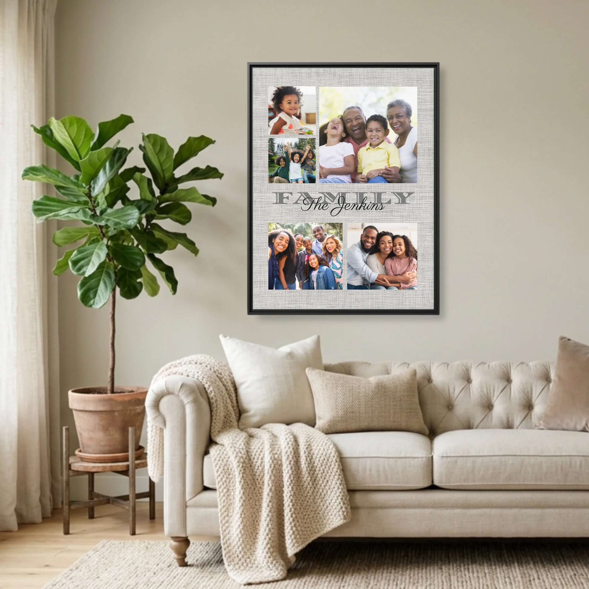 Black Framed 30x40 (3.4) Vertical Rectangular Canvas