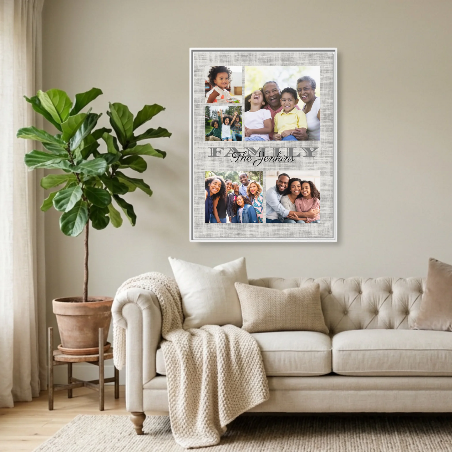 White Framed 30x40 (3.4) Vertical Rectangular Canvas