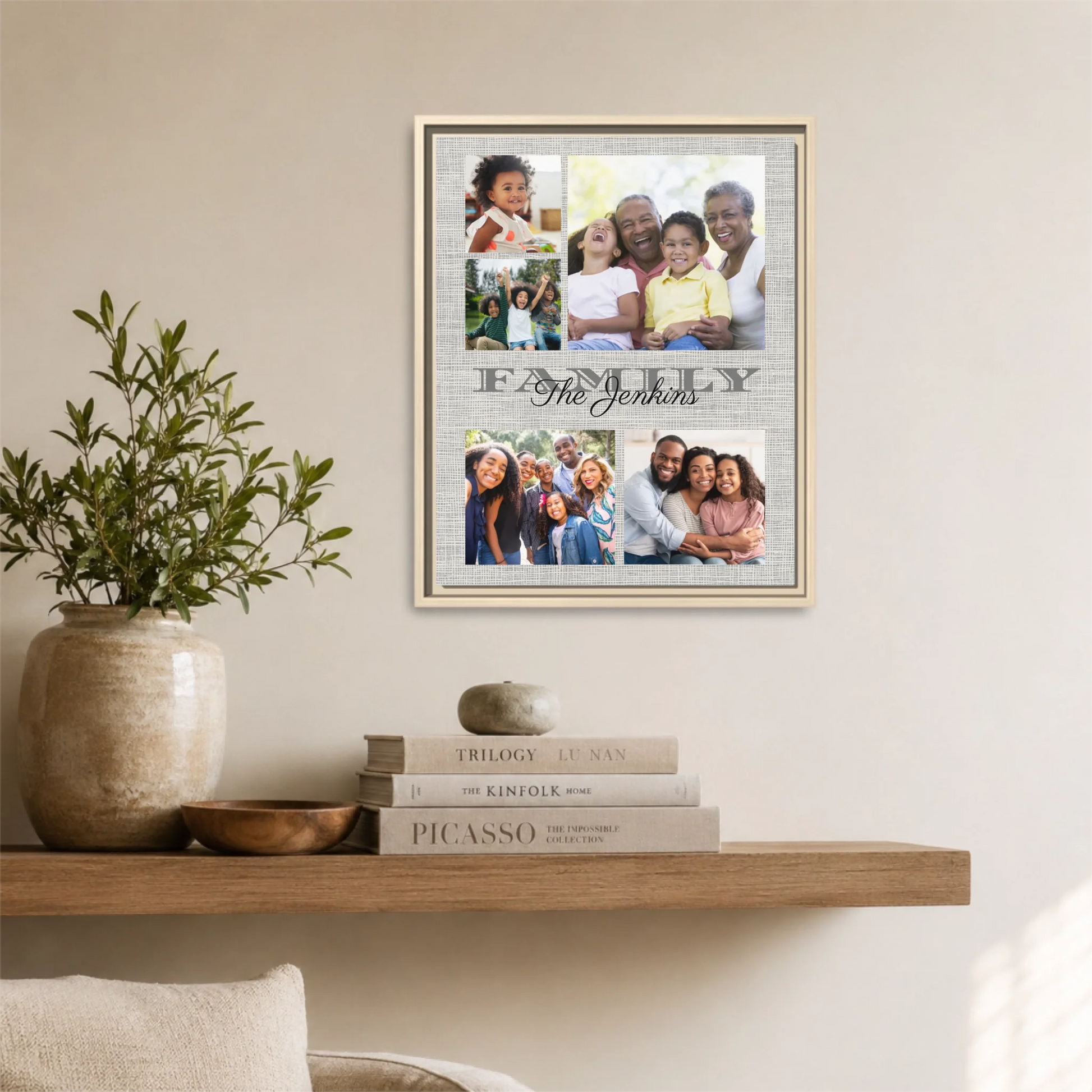 Natural Framed 16x20 Vertical Canvas (4.5) Mockup For TIB