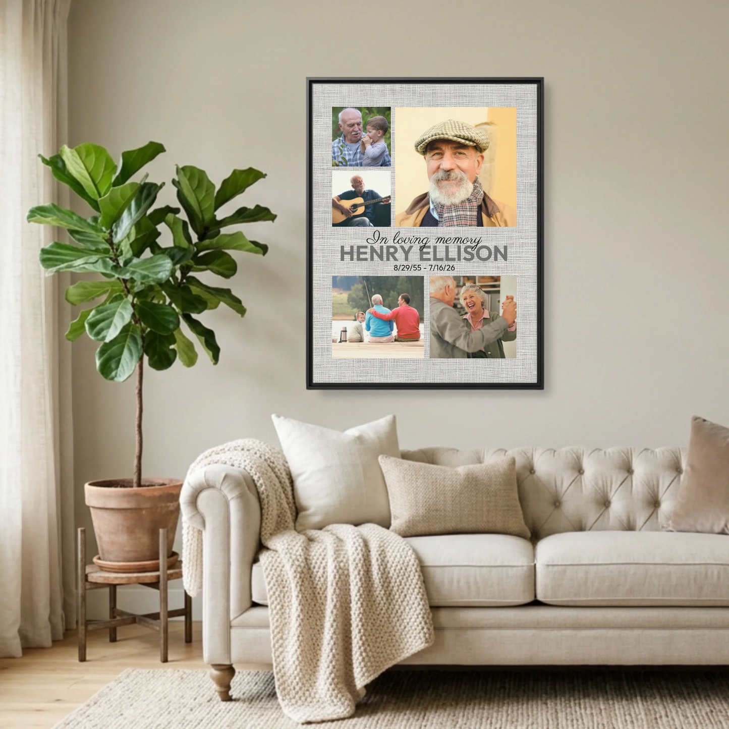 Black Framed 30x40 (3.4) Vertical Rectangular Canvas