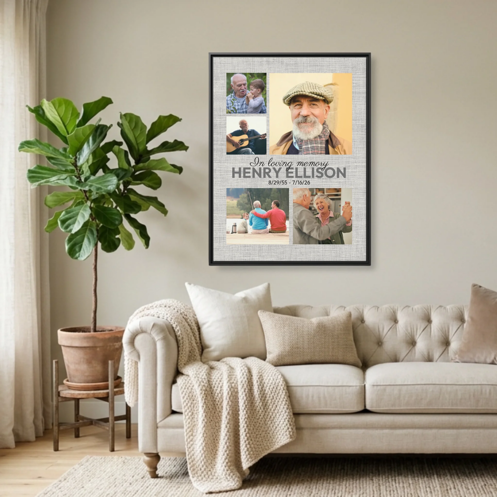 Black Framed 30x40 (3.4) Vertical Rectangular Canvas