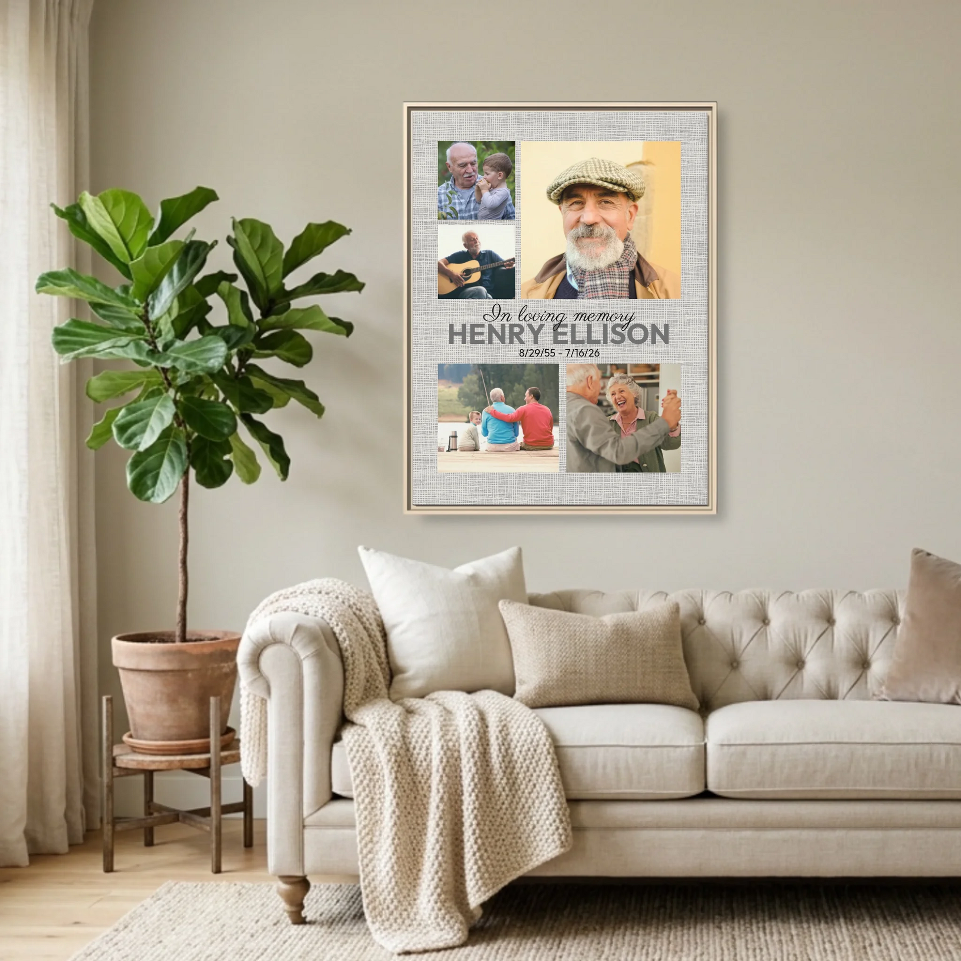 Natural Framed 30x40 (3.4) Vertical Rectangular Canvas
