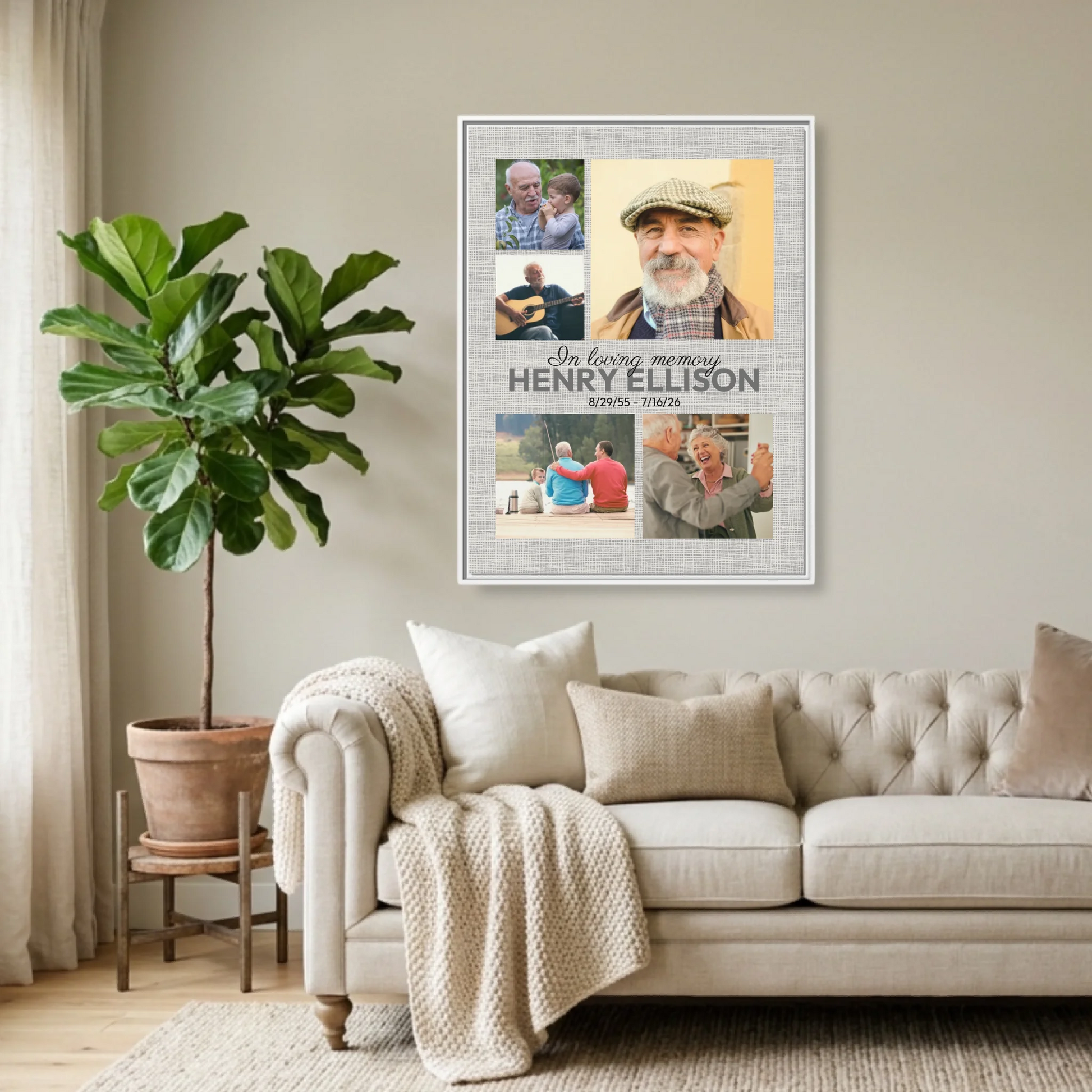 White Framed 30x40 (3.4) Vertical Rectangular Canvas