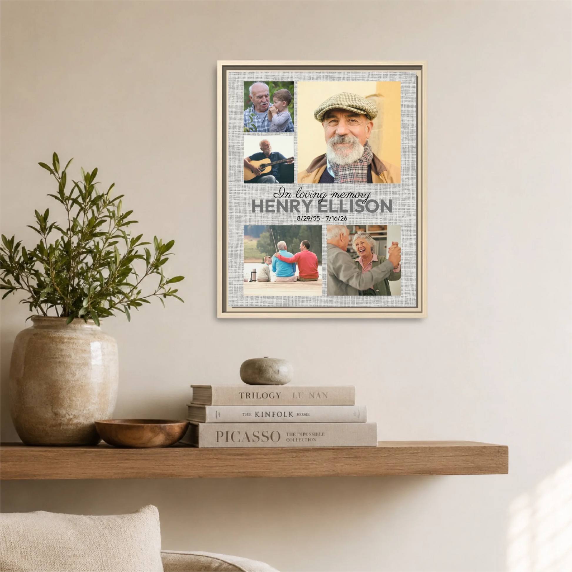 Natural Framed 16x20 Vertical Canvas (4.5) Mockup For TIB