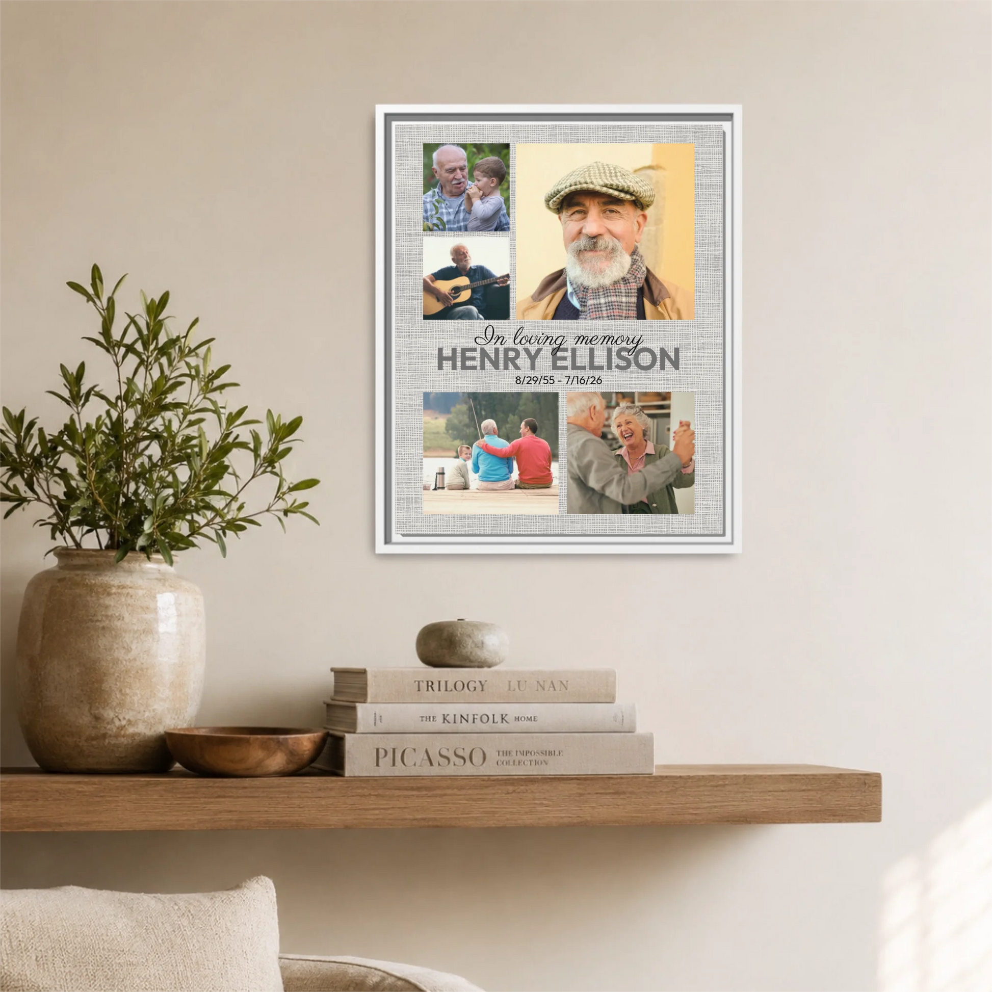 White Framed 16x20 Vertical Canvas (4.5) Mockup For TIB
