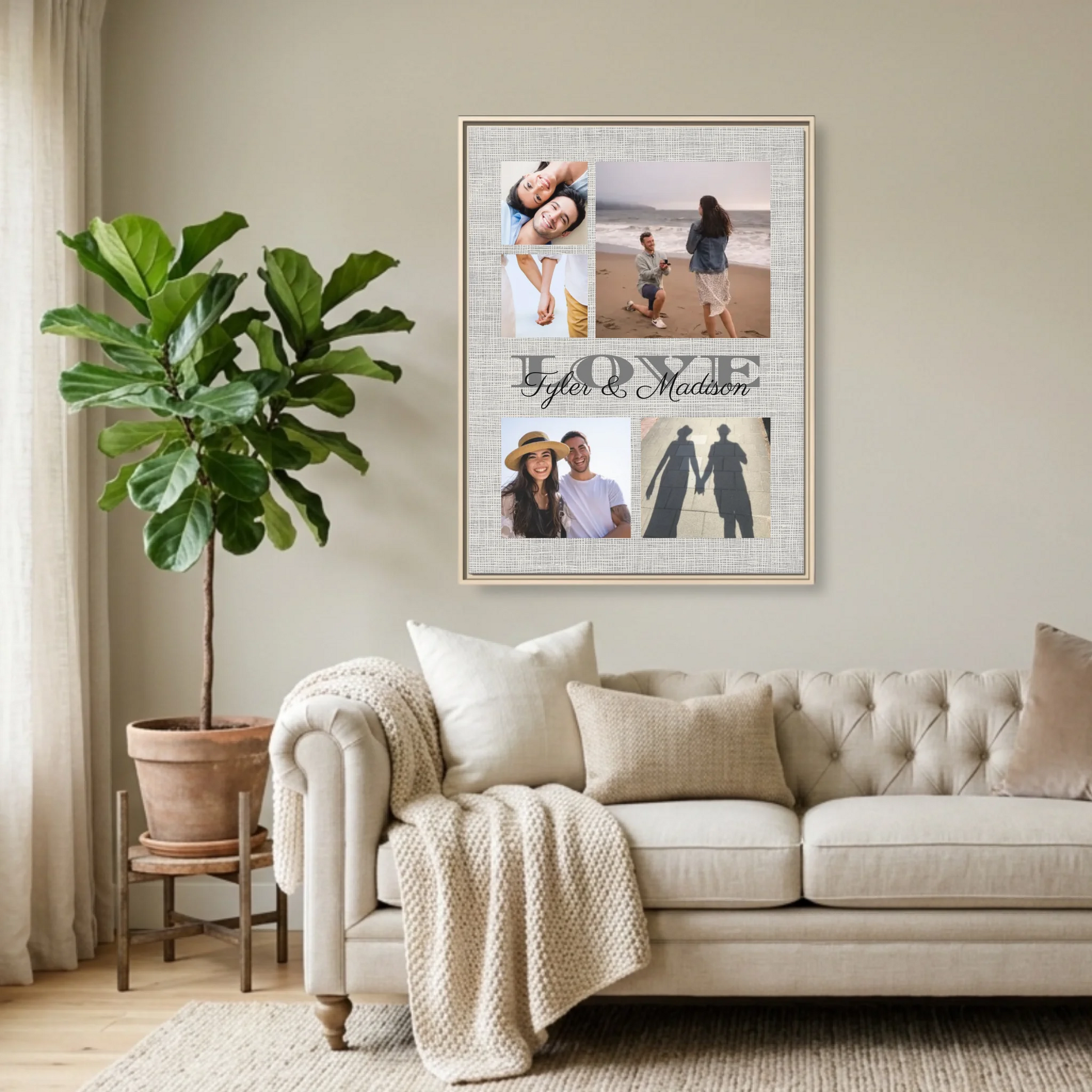 Natural Framed 30x40 (3.4) Vertical Rectangular Canvas