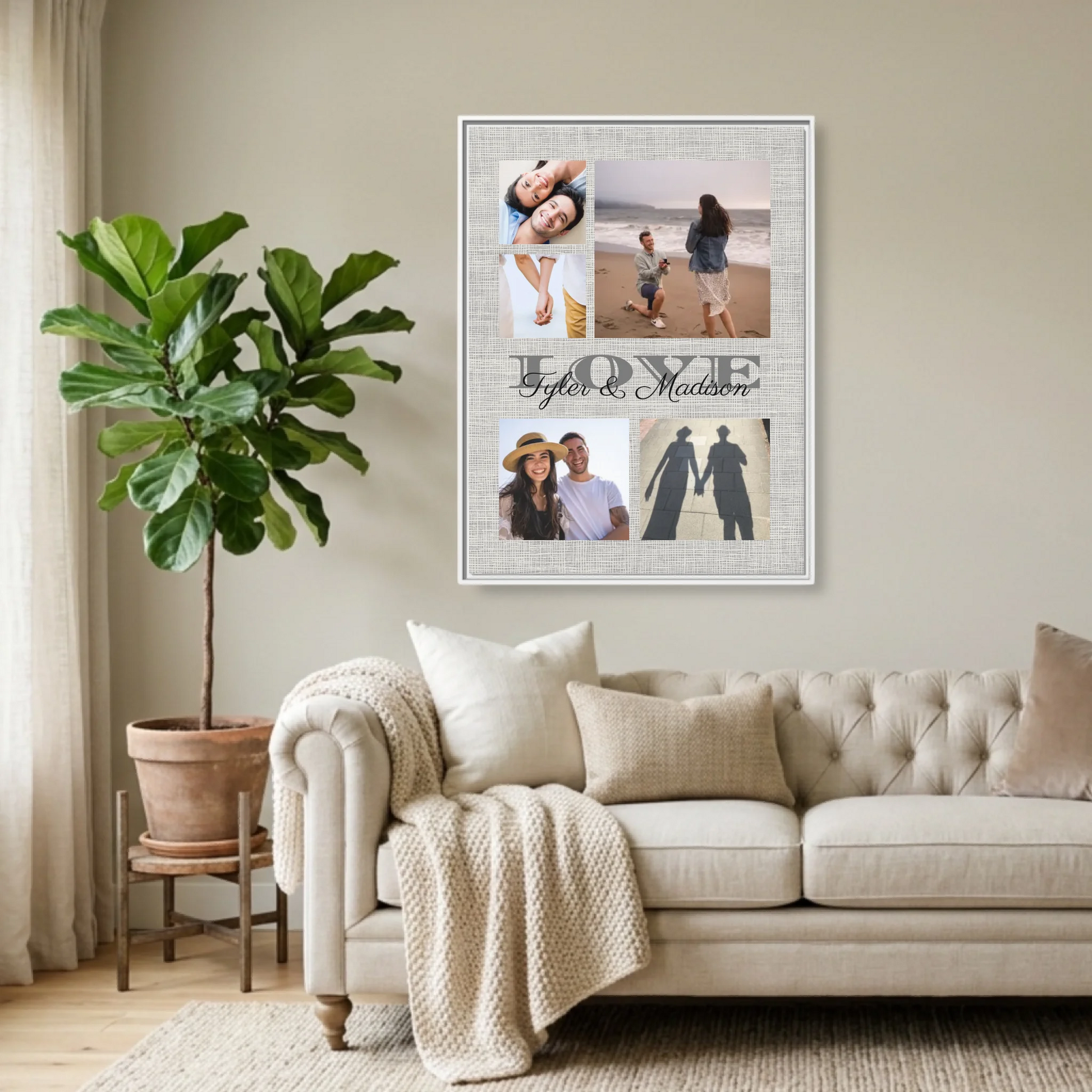 White Framed 30x40 (3.4) Vertical Rectangular Canvas
