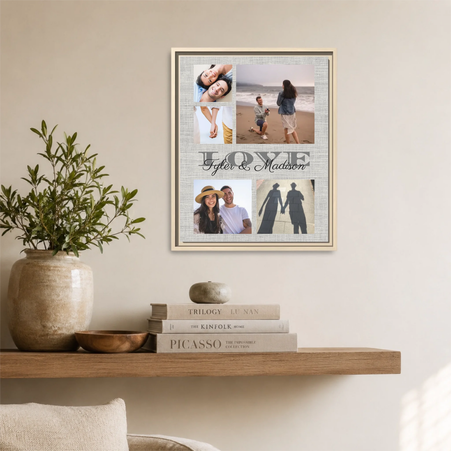 Natural Framed 16x20 Vertical Canvas (4.5) Mockup For TIB