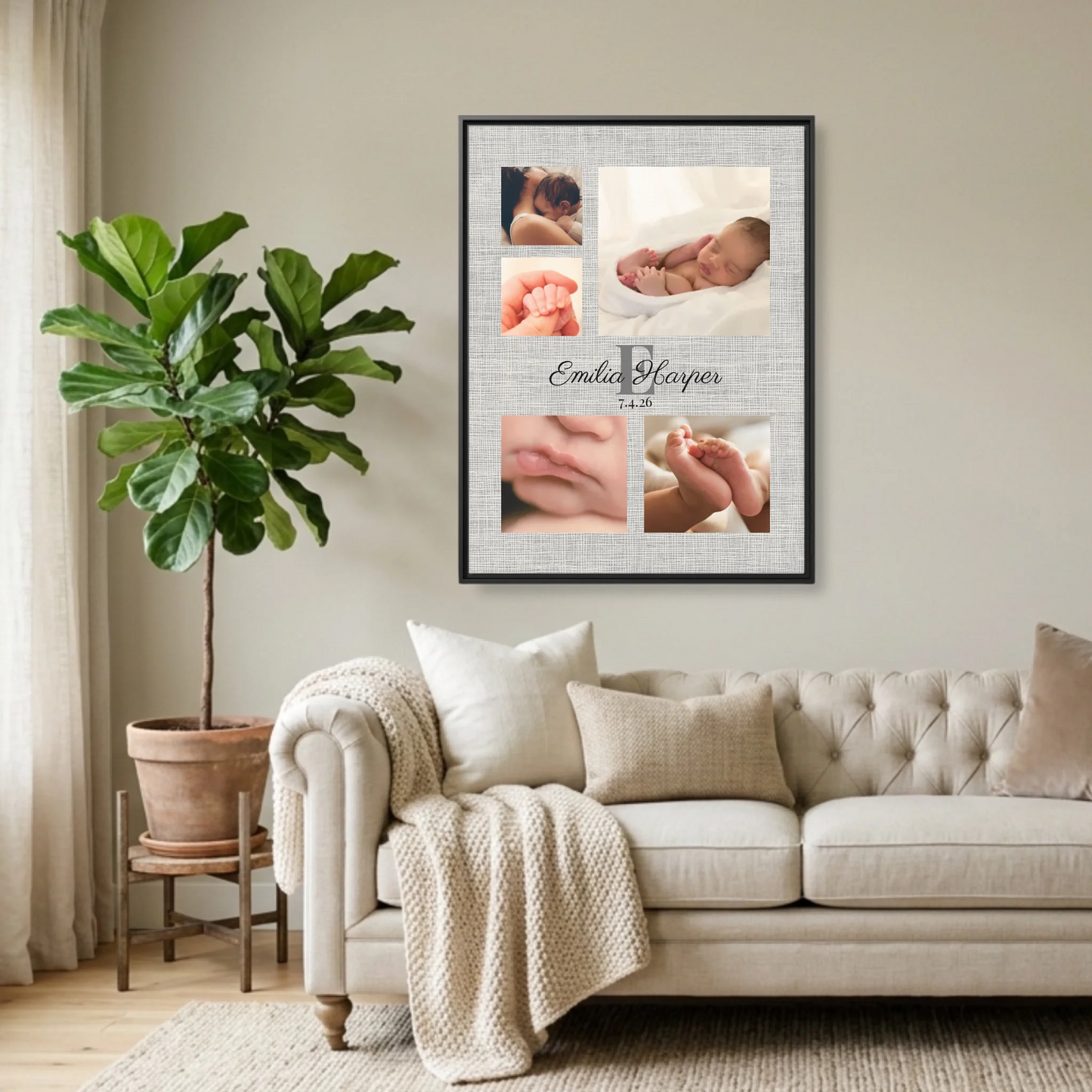 Black Framed 30x40 (3.4) Vertical Rectangular Canvas