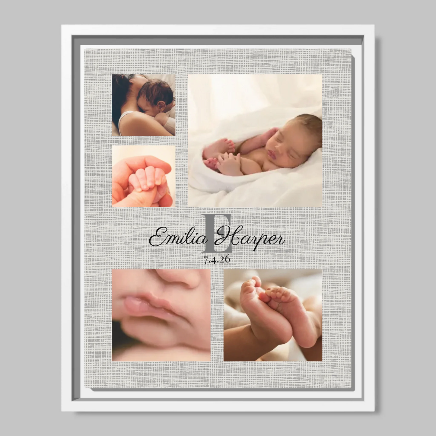 White Framed Closeup 11x14 (11.14) Vertical Canvas Mockup