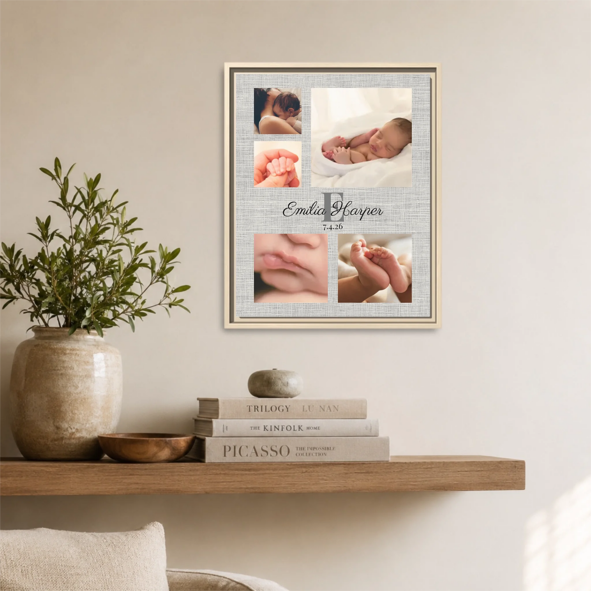 Natural Framed 16x20 Vertical Canvas (4.5) Mockup For TIB