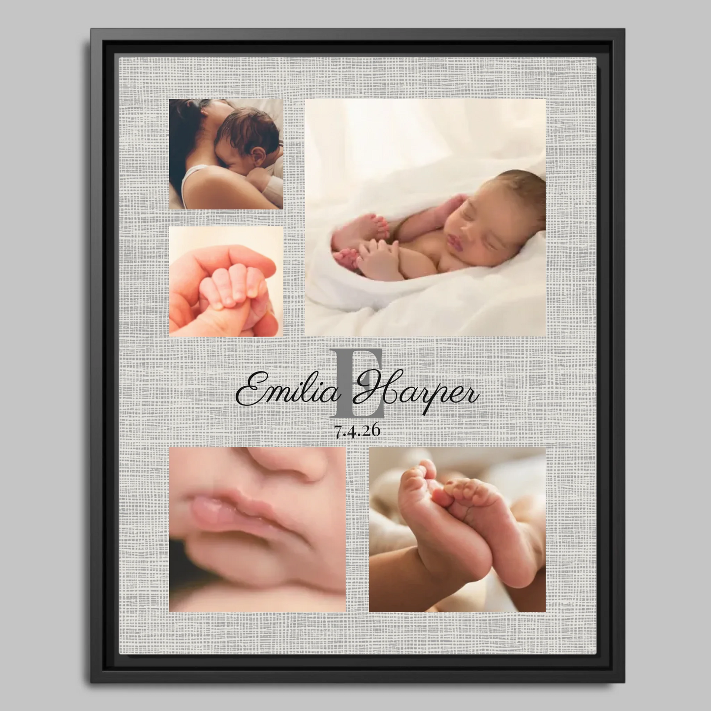 Black Framed Closeup 16x20 Vertical Canvas (4.5) Mockup For TIB