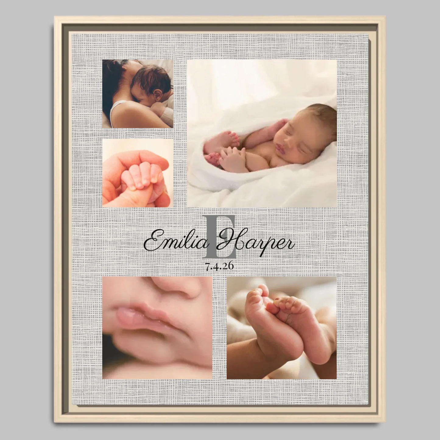 Natural Framed Closeup 16x20 Vertical Canvas (4.5) Mockup For TIB