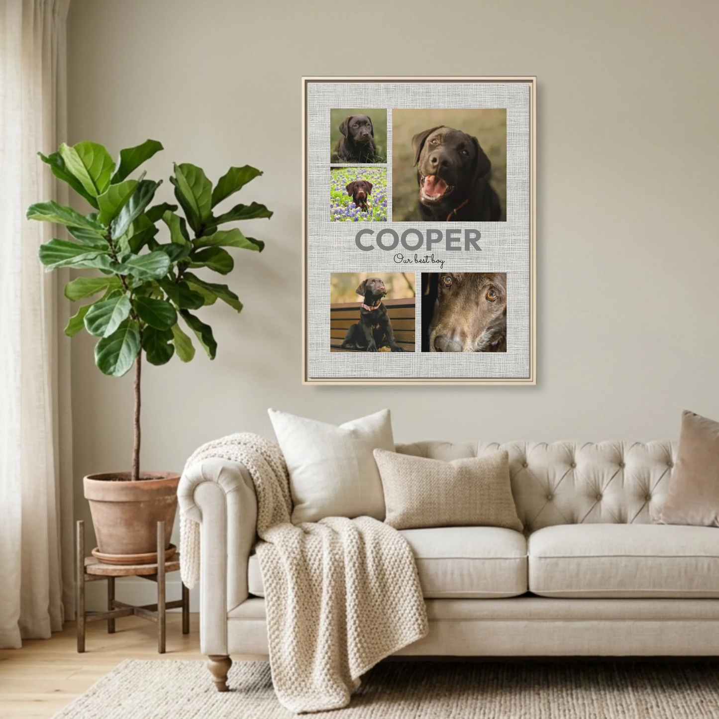 Natural Framed 30x40 (3.4) Vertical Rectangular Canvas