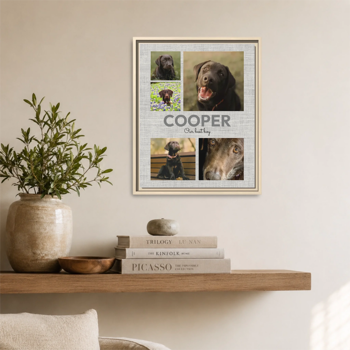 Natural Framed 16x20 Vertical Canvas (4.5) Mockup For TIB