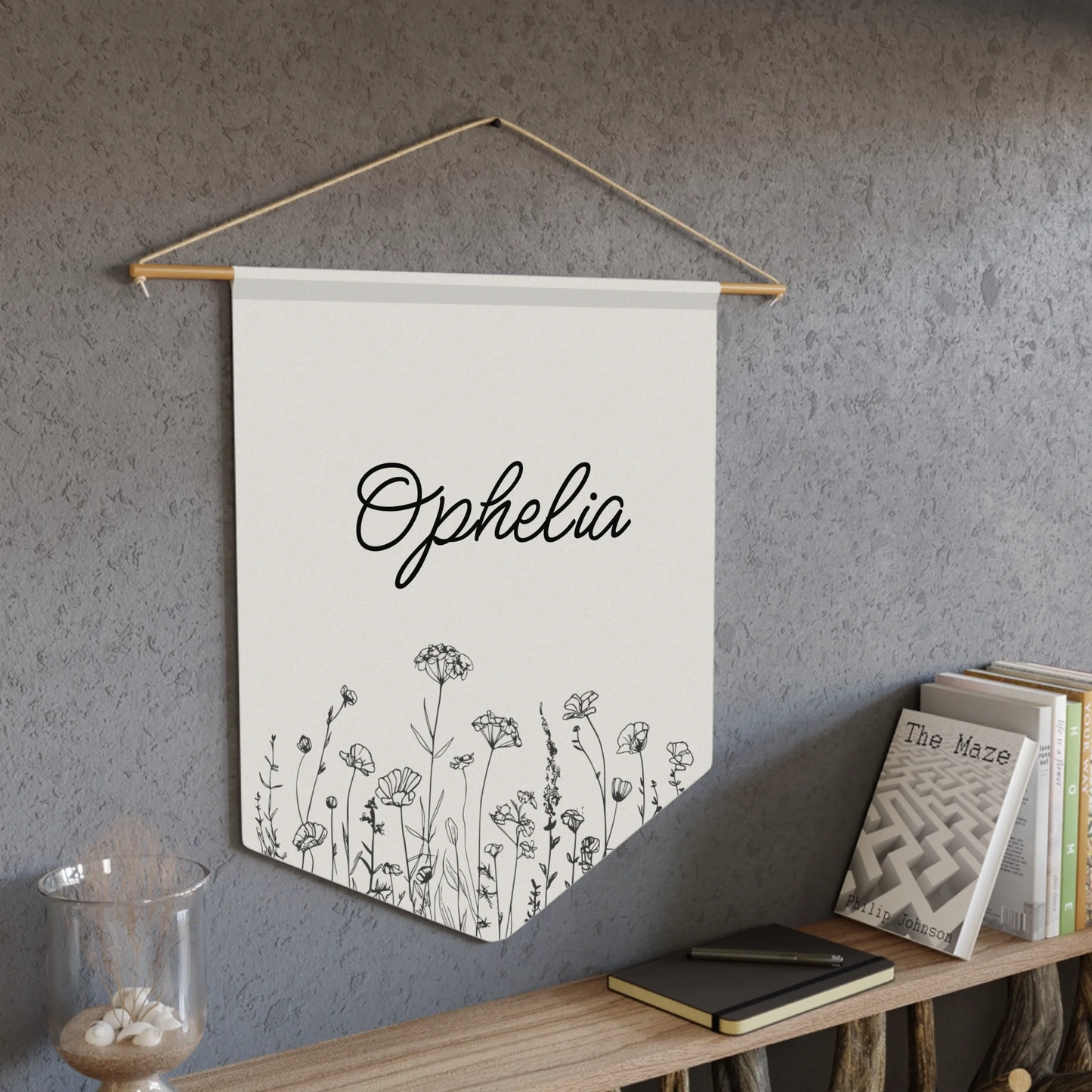 Pennant Mockup Dark Background