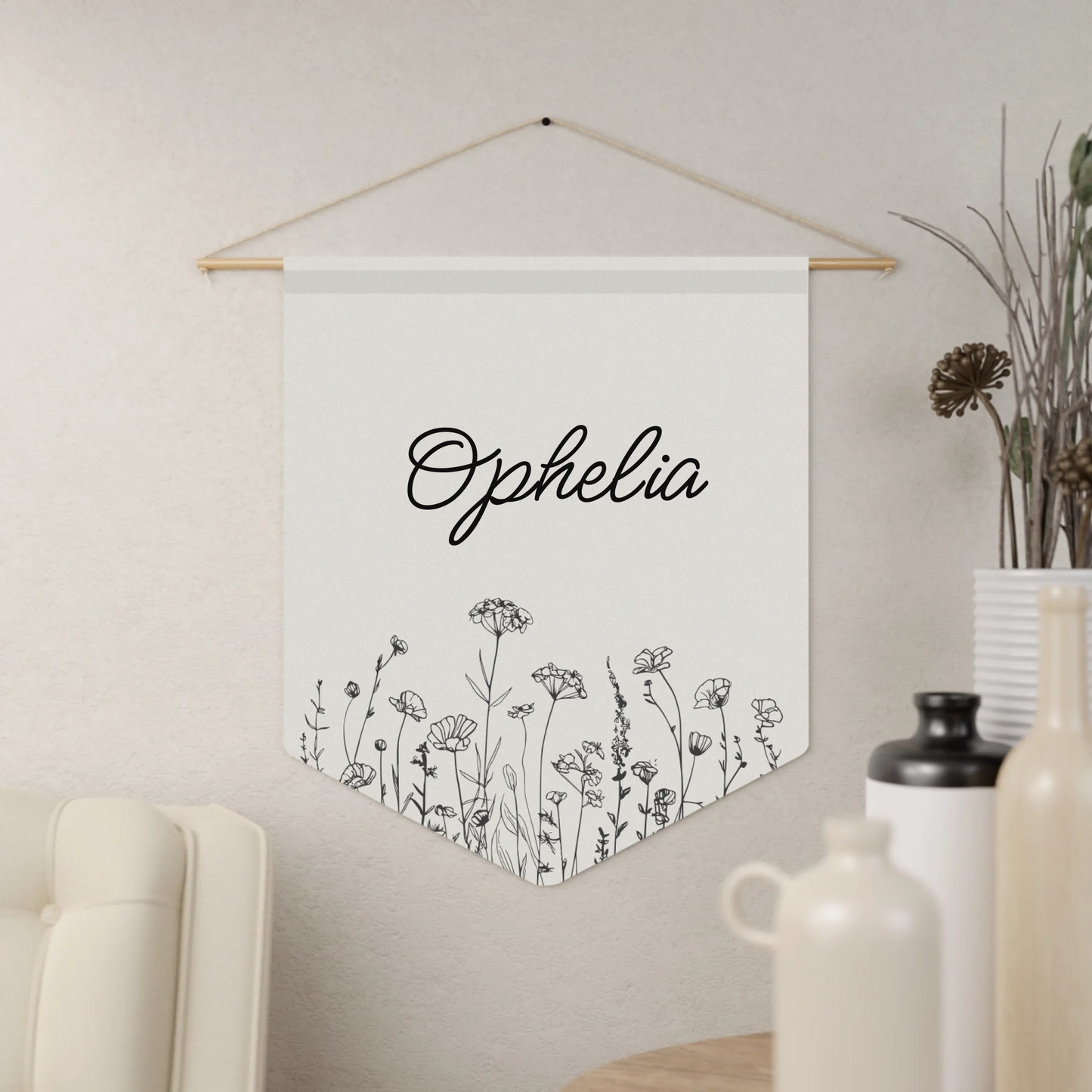 Pennant Mockup Light Background