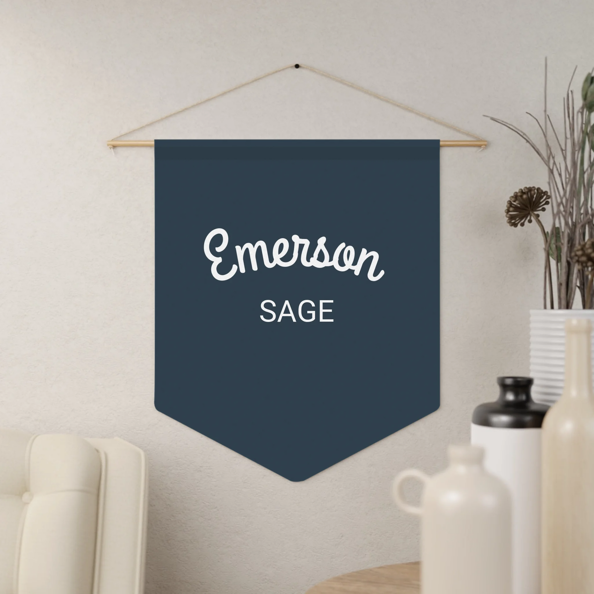 Pennant Mockup Light Background