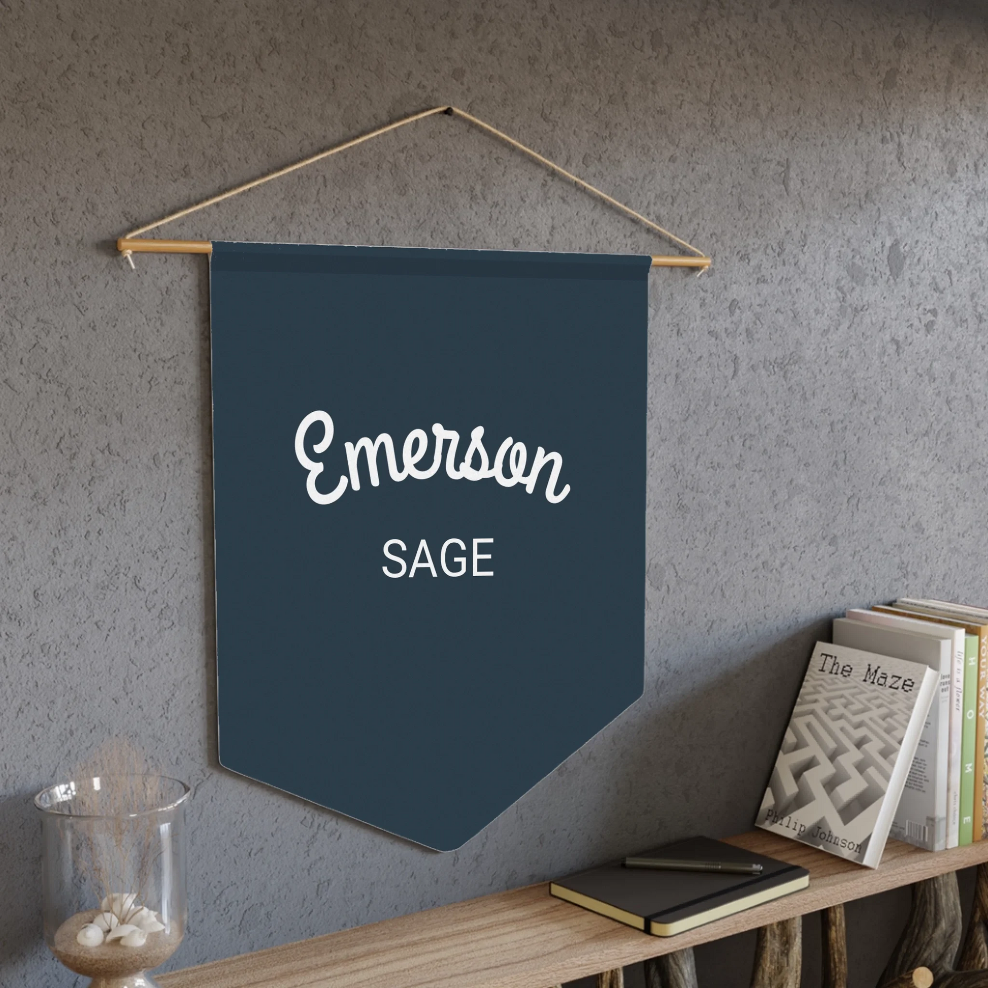 Pennant Mockup Dark Background