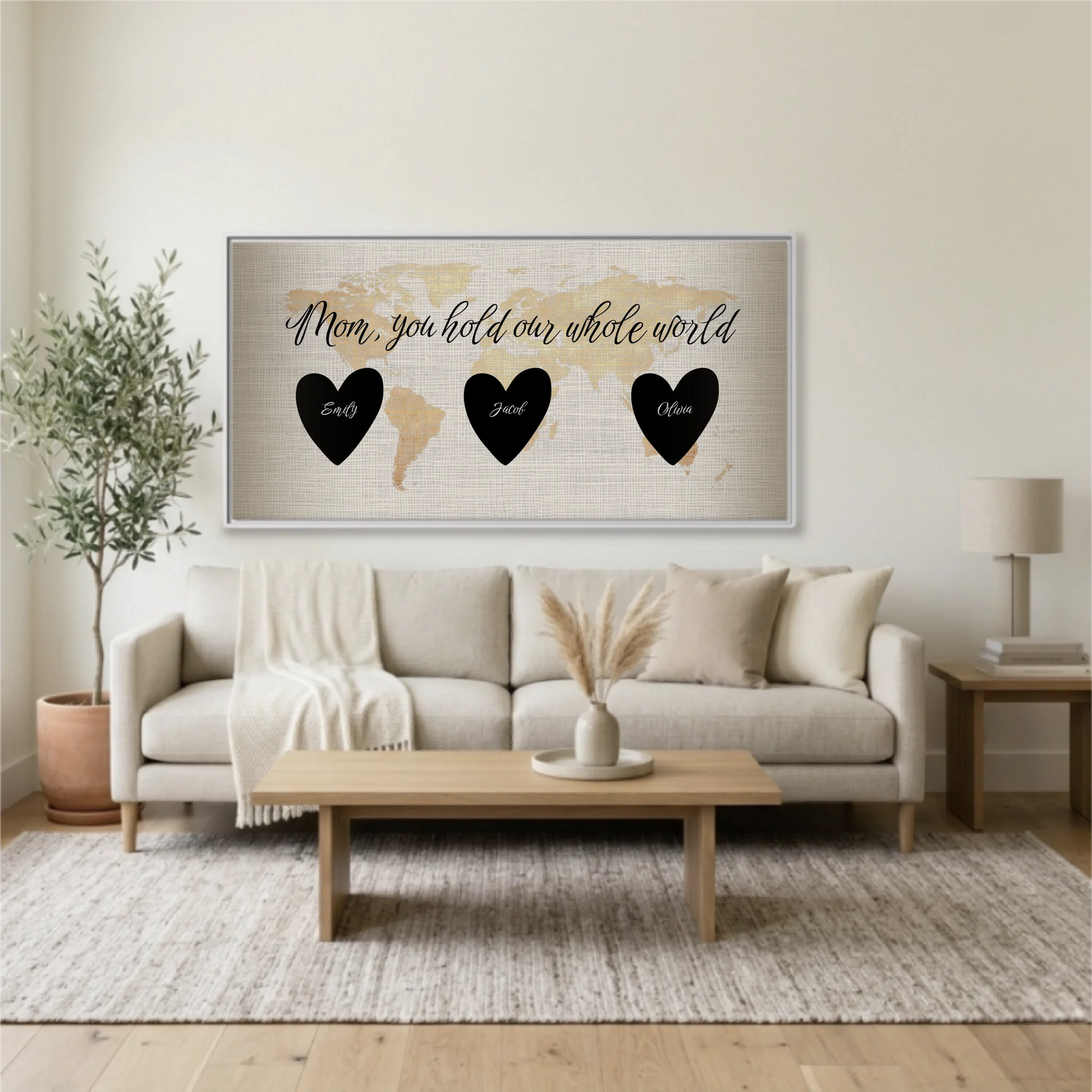 Living Room White Framed Wide Format 2.1 Mockup