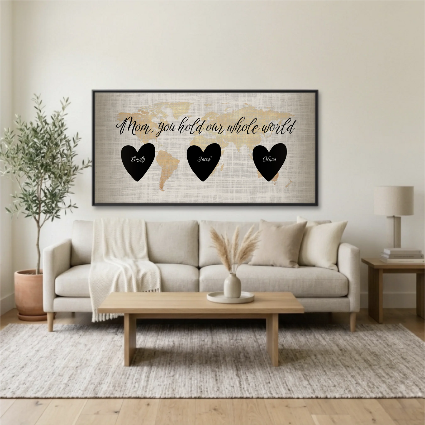 Living Room Black Framed Wide Format 2.1 Mockup