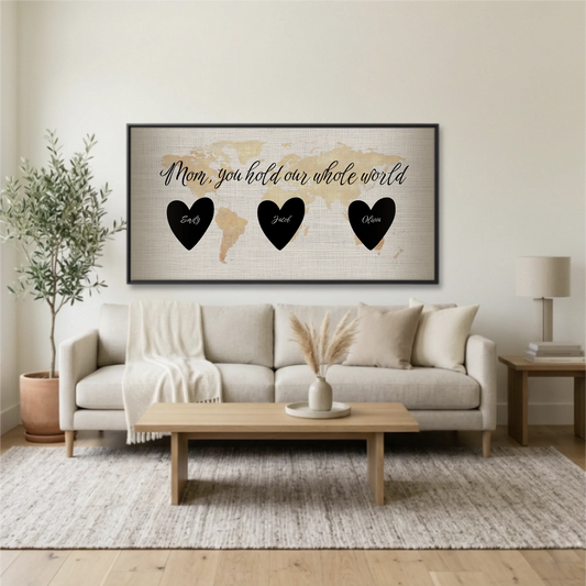 Living Room Black Framed Wide Format 2.1 Mockup
