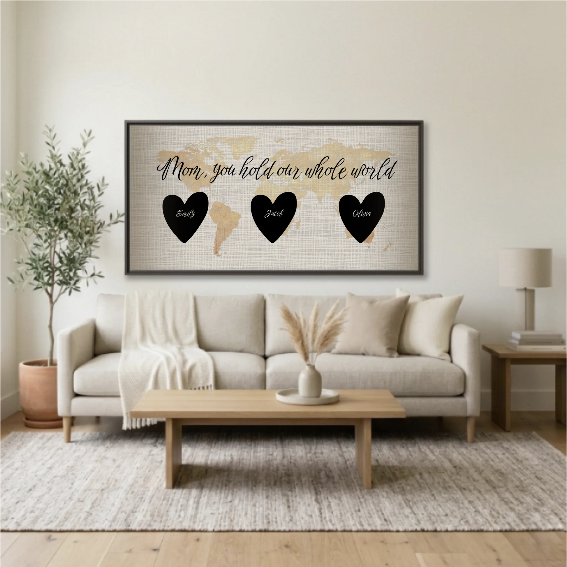 Living Room Espresso Framed Wide Format 2.1 Mockup