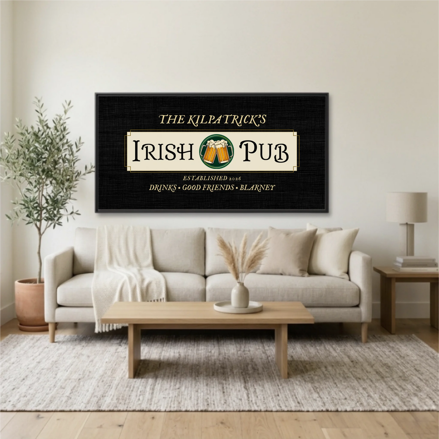 Living Room Black Framed Wide Format 2.1 Mockup