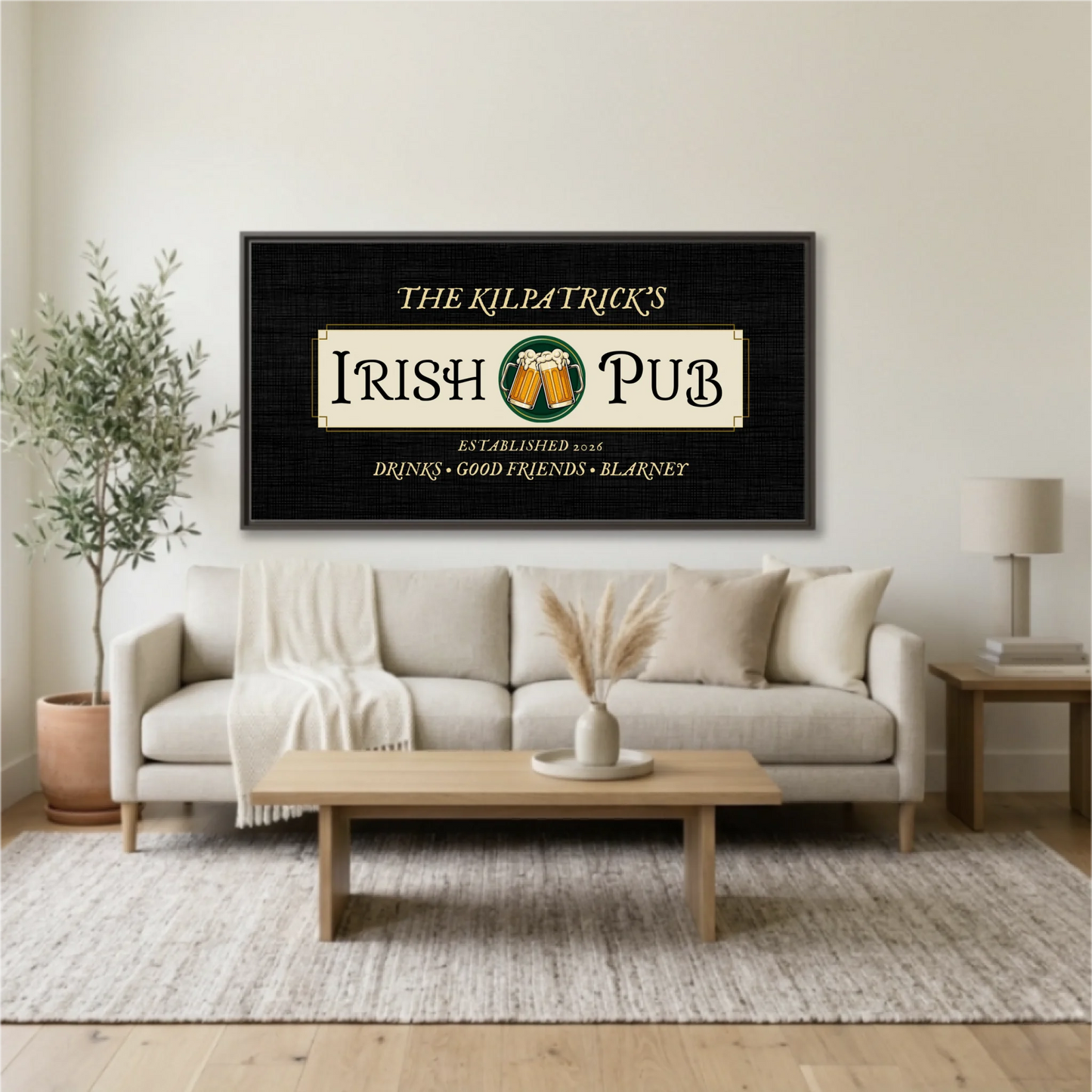 Living Room Espresso Framed Wide Format 2.1 Mockup