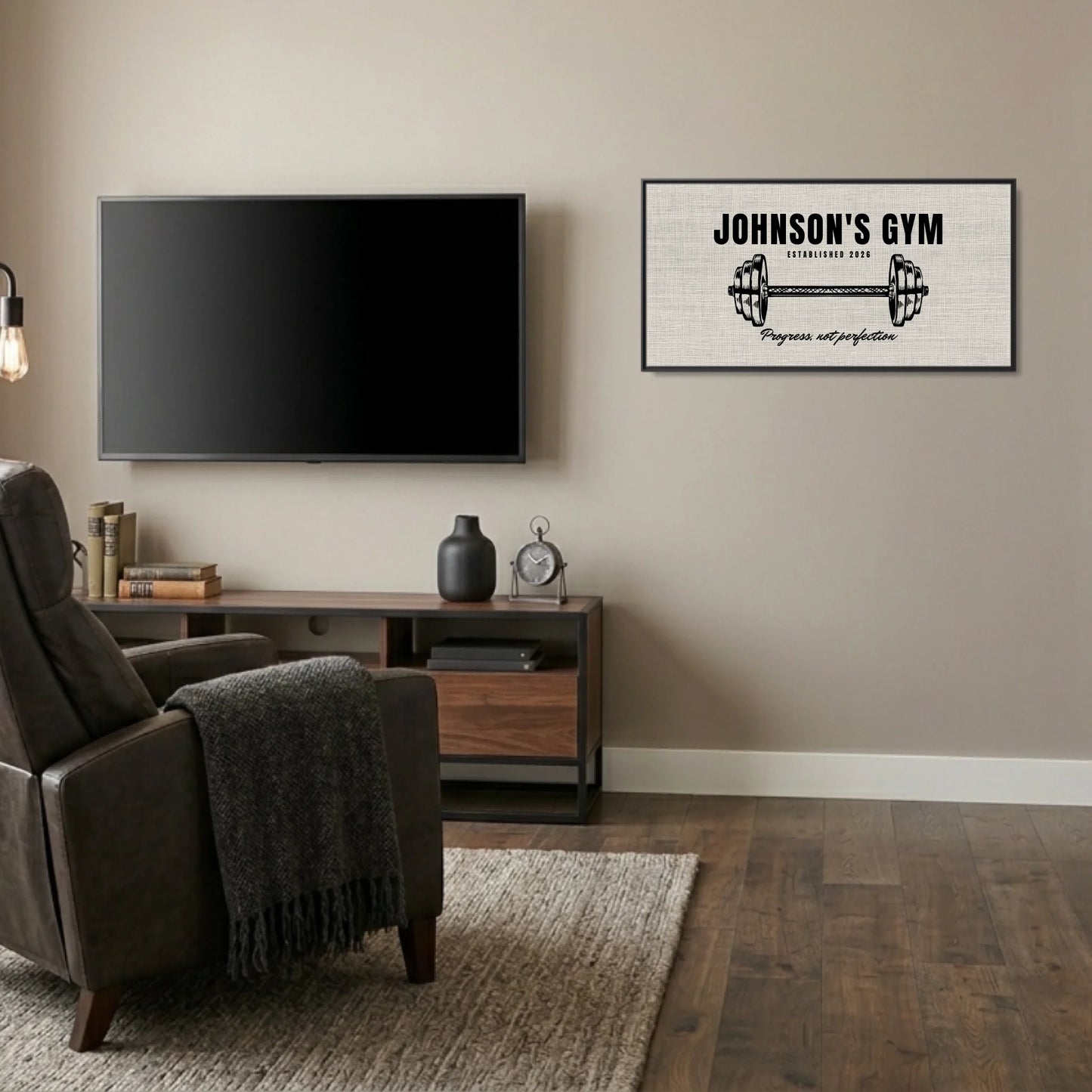 Man Cave Black Frame Wide Format 2.1 Canvas Mockup