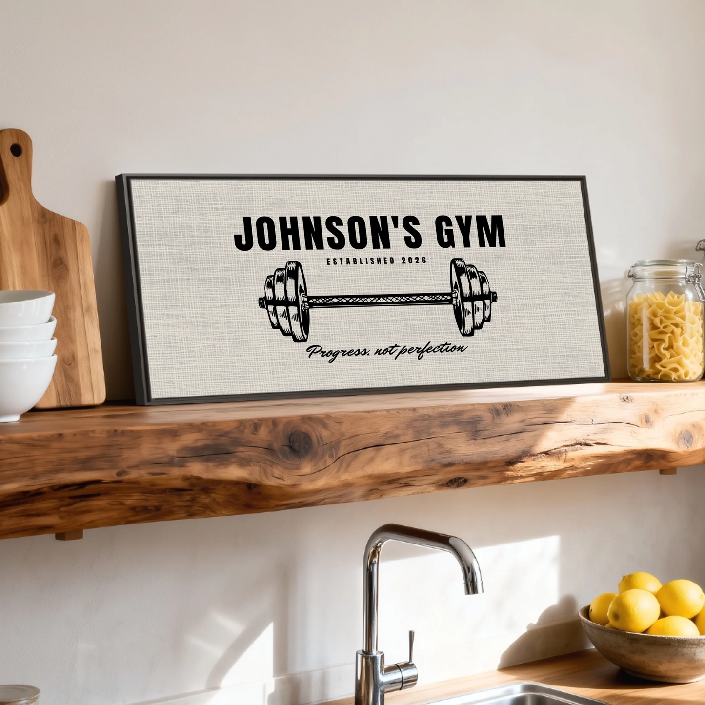 Shelf over kitchen sink espresso framed wide format 2.1