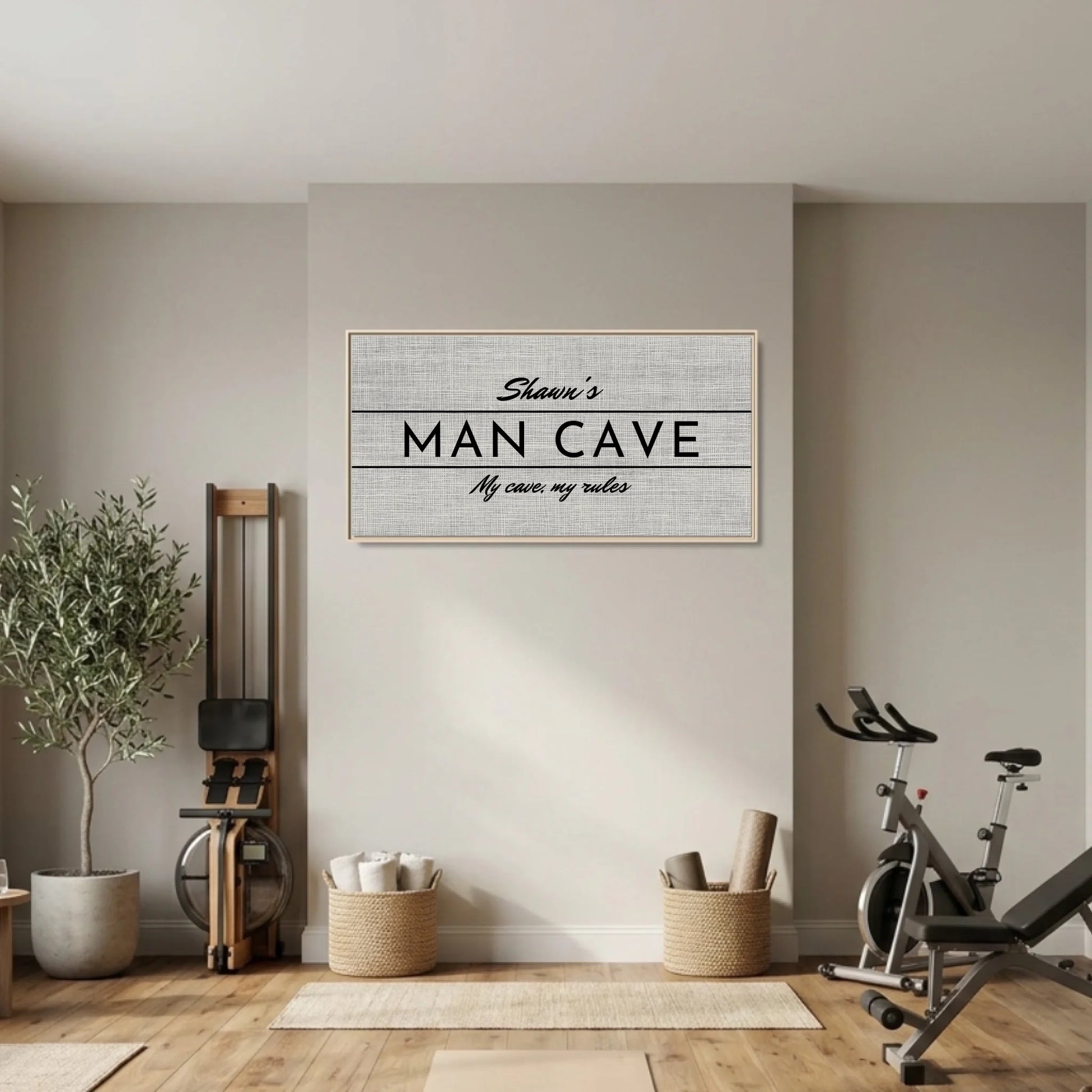 Gym Natural Framed Wide Format 2.1 Canvas Mockup