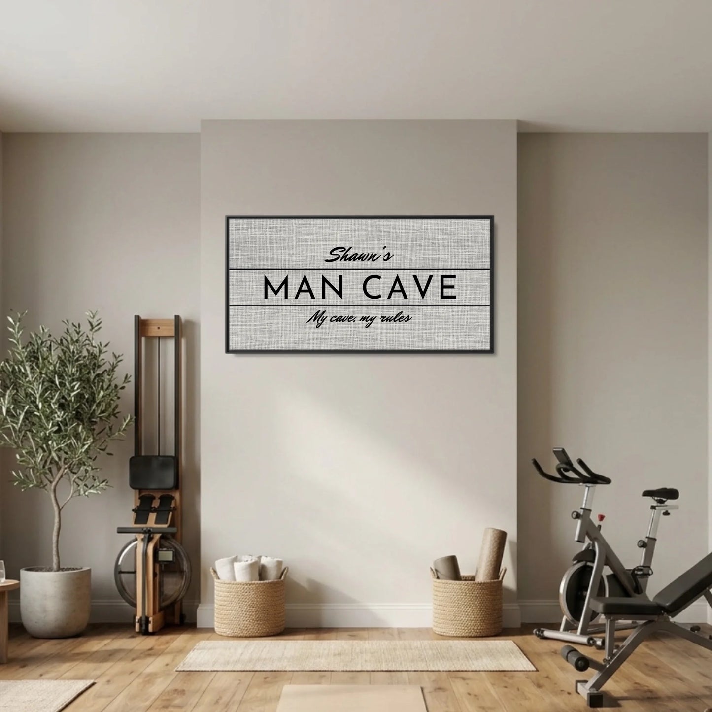 Gym Black Framed Wide Format 2.1 Canvas Mockup