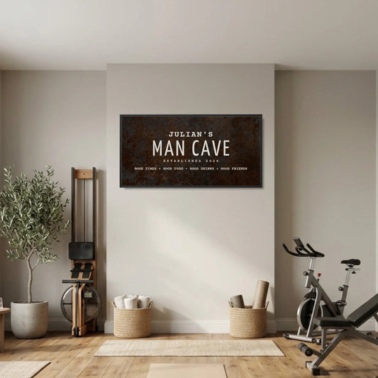 Gym Black Framed Wide Format 2.1 Canvas Mockup