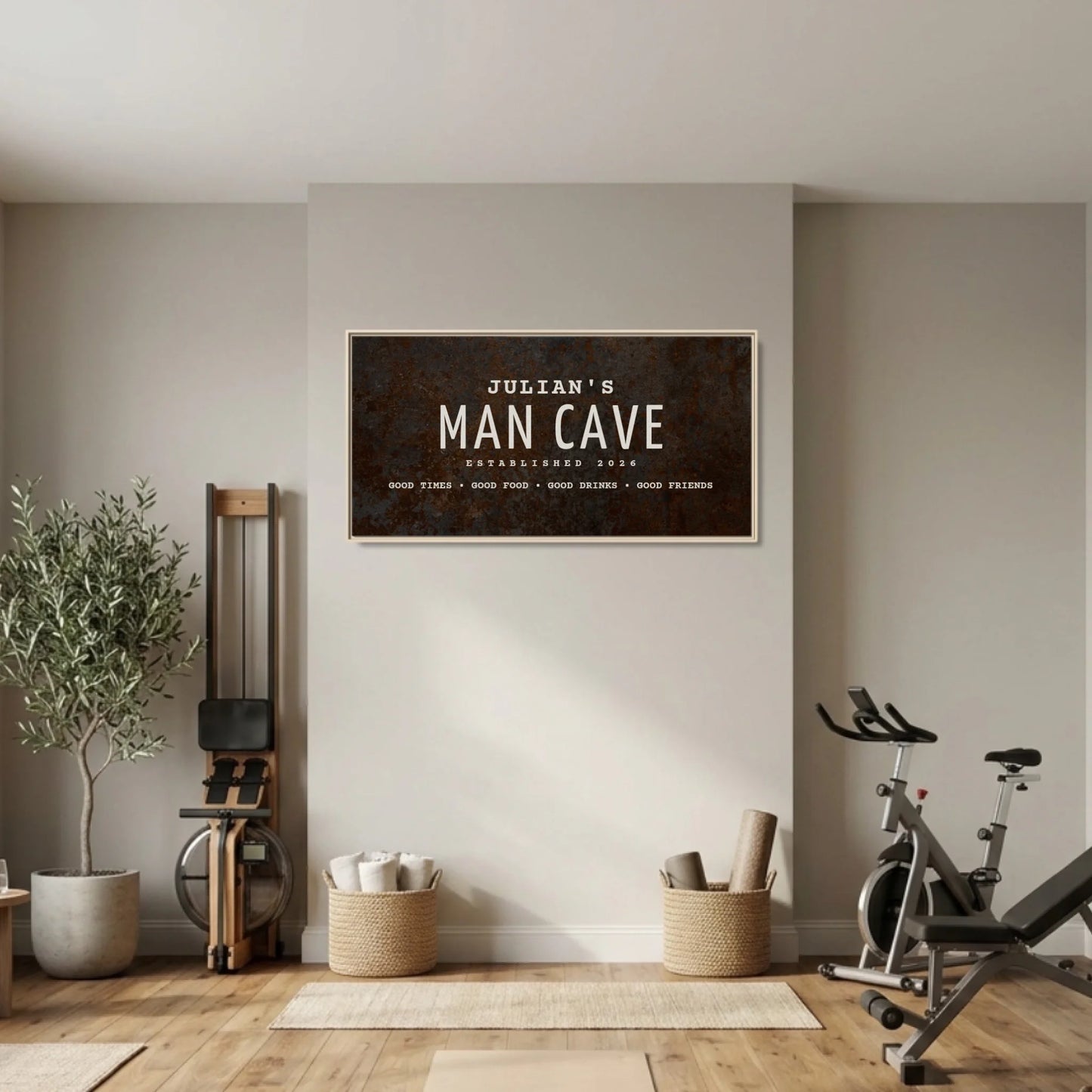 Gym Natural Framed Wide Format 2.1 Canvas Mockup