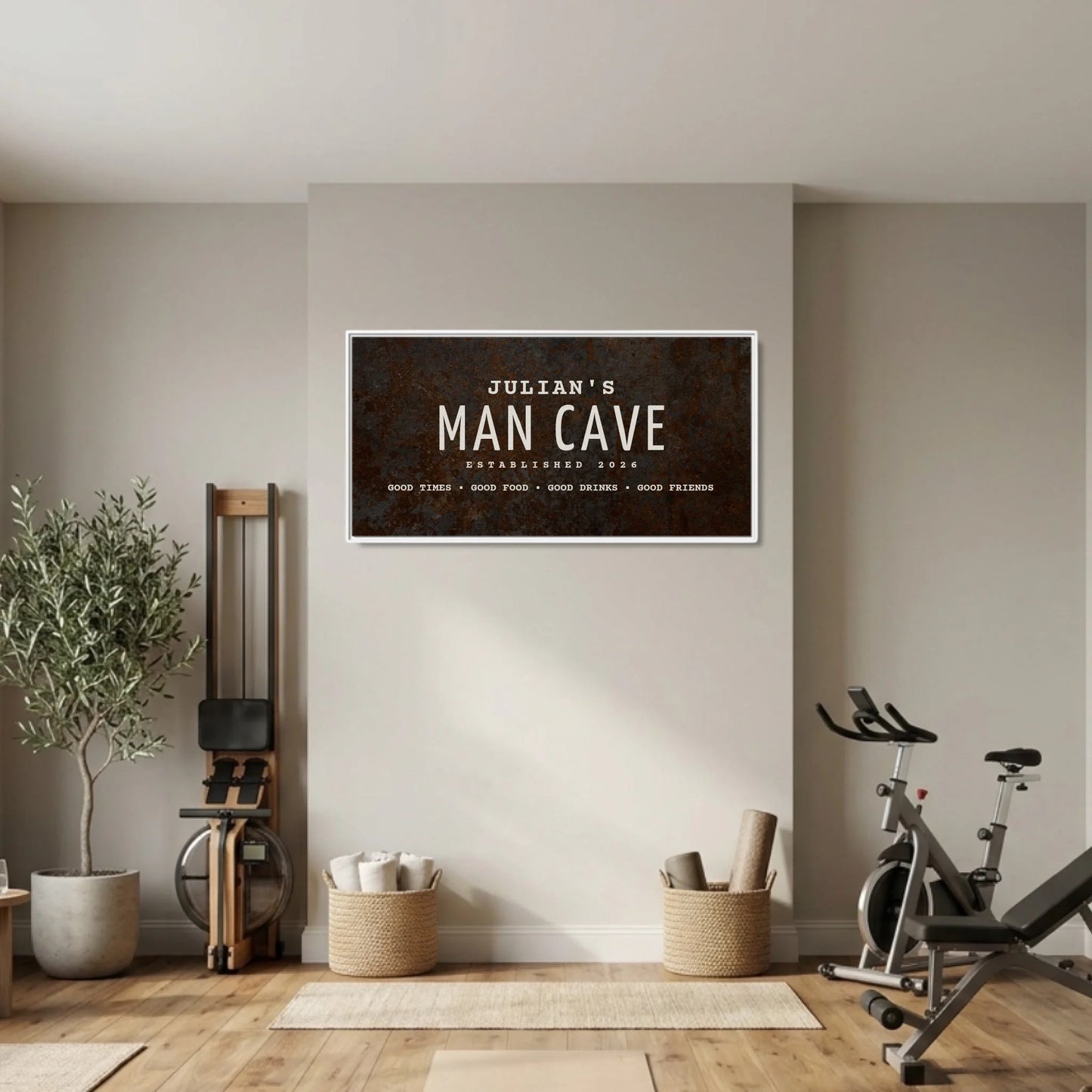 Gym White Framed Wide Format 2.1 Canvas Mockup