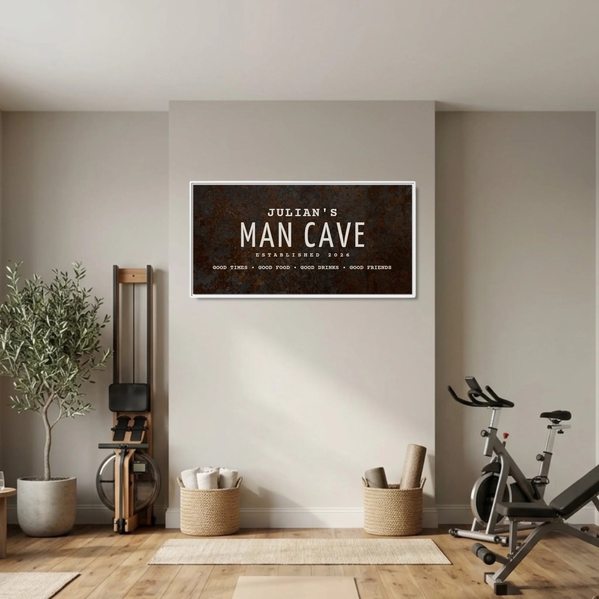 Gym White Framed Wide Format 2.1 Canvas Mockup