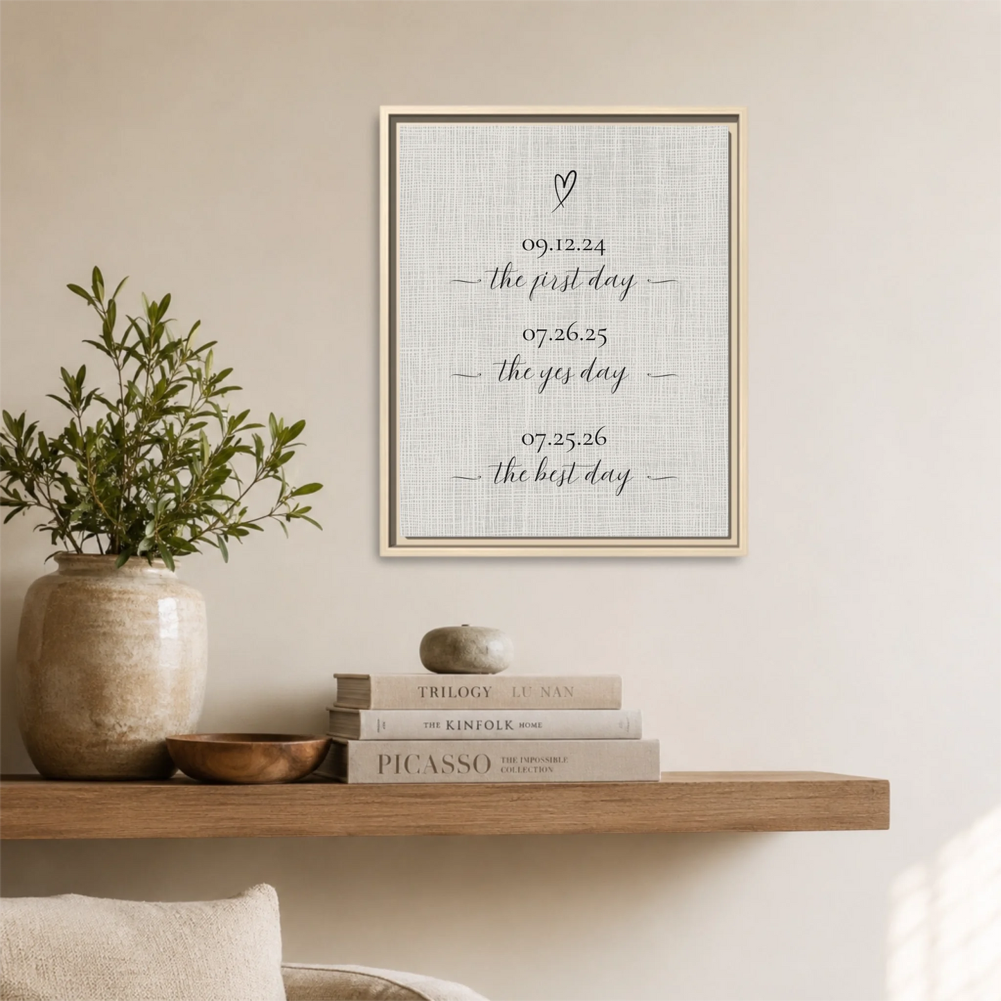 Natural Framed 16x20 Vertical Canvas (4.5) Mockup For TIB