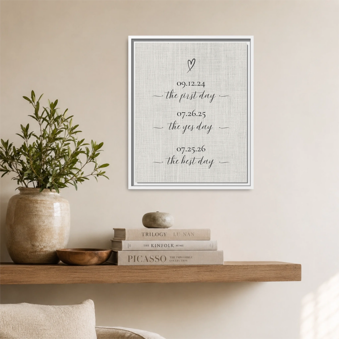 White Framed 16x20 Vertical Canvas (4.5) Mockup For TIB