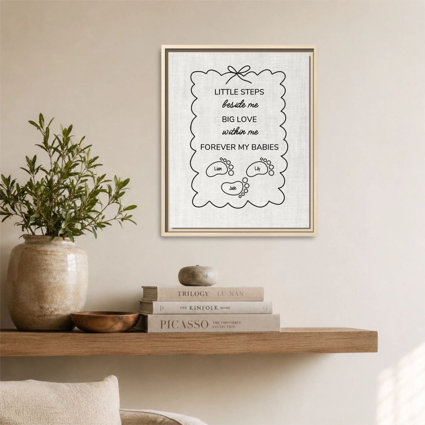 Natural Framed 16x20 Vertical Canvas (4.5) Mockup For TIB