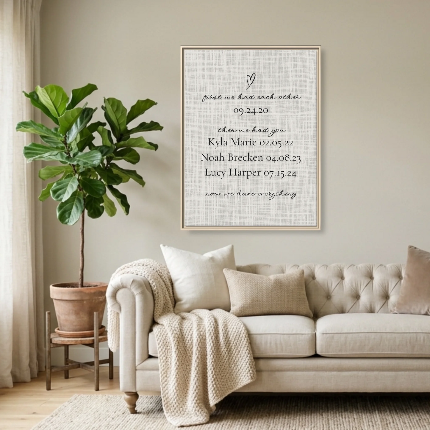 Natural Framed 30x40 (3.4) Vertical Rectangular Canvas